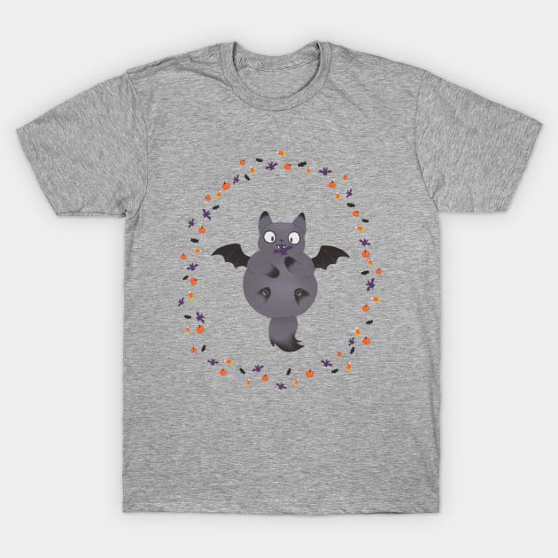 Happy Meowloween - The Batcat T-Shirt by CorinnaSchlachter